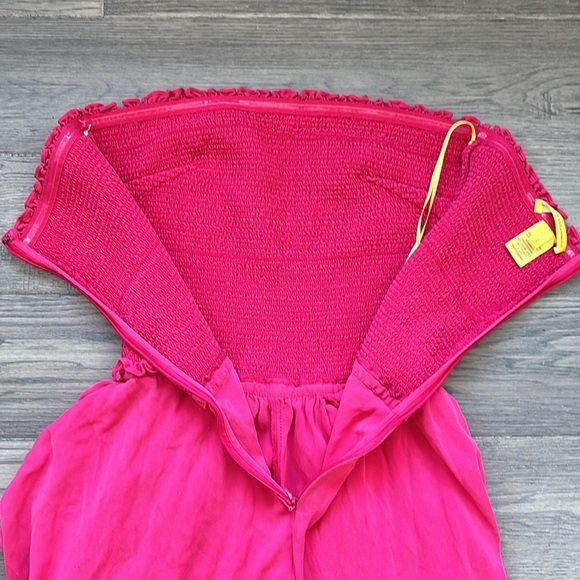 Catherine Malandrino| Finesse Strapless Jumpsuit in Geranium pink / 95% silk - Picture 14 of 15